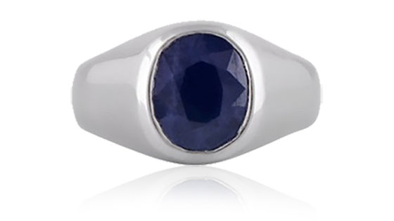 Blue Sapphire (Neelam) Sterling Silver Ring