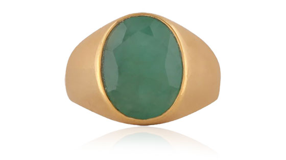Emerald Panna Panchdhatu Ring | Lab certified | Adjustable Ring
