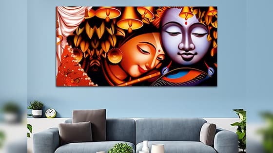 Radha Krishna Canvas Wall Painting (WP_0324N)