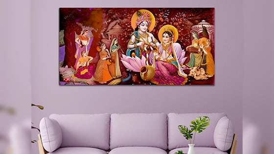 Radha Krishna Multicolor Canvas Wall Painting (WP_0340N)