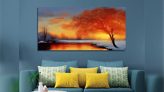 Beautiful nature landscape painting on canvas Wall Painting (WP_0202N)