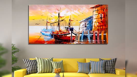 Oil Painting - Venice, Italy Beautiful Canvas Wall Painting (WP_0207N)