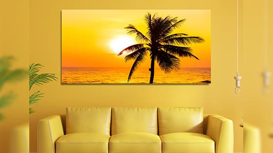सुंदर समुद्र तट सूर्यास्त कैनवास कला दीवार पेंटिंग (WP_0209N)