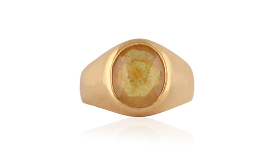 Yellow Sapphire Panchdhatu Ring